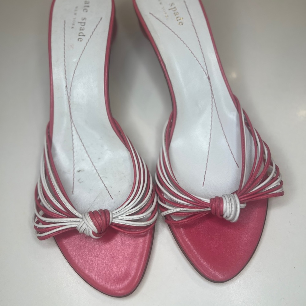 Kate Spade New York Pink & White Sandals in Excellent Condition - Picture 5 of 15